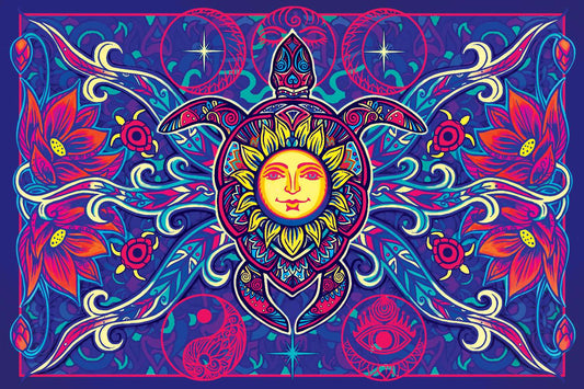 3D Turtle Tapestry - HalfMoonMusic