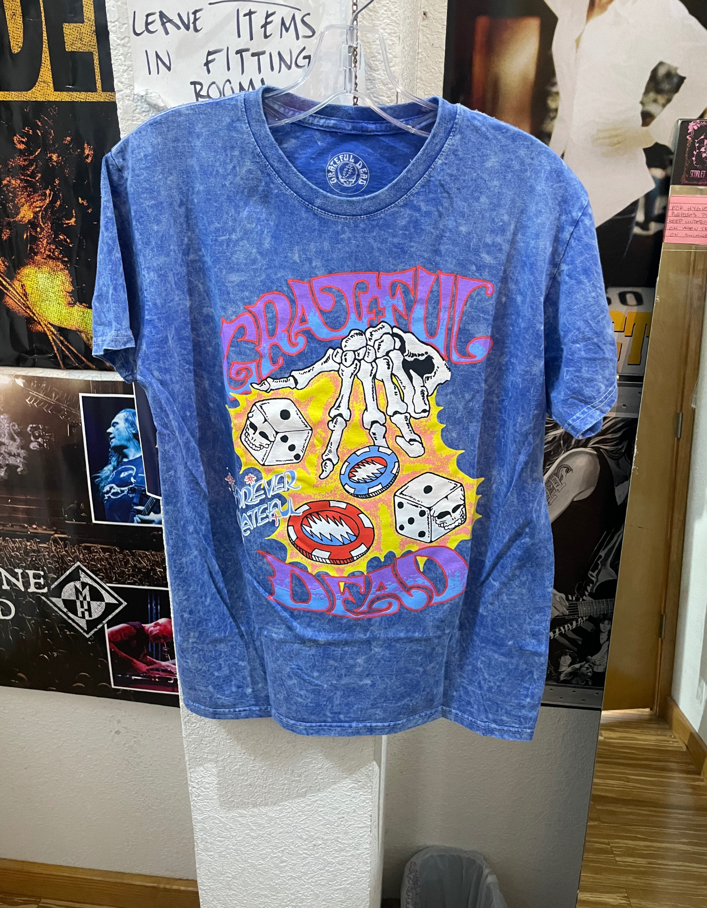 Unisex Grateful Dead Blue Tie Dye Gambler T-Shirt