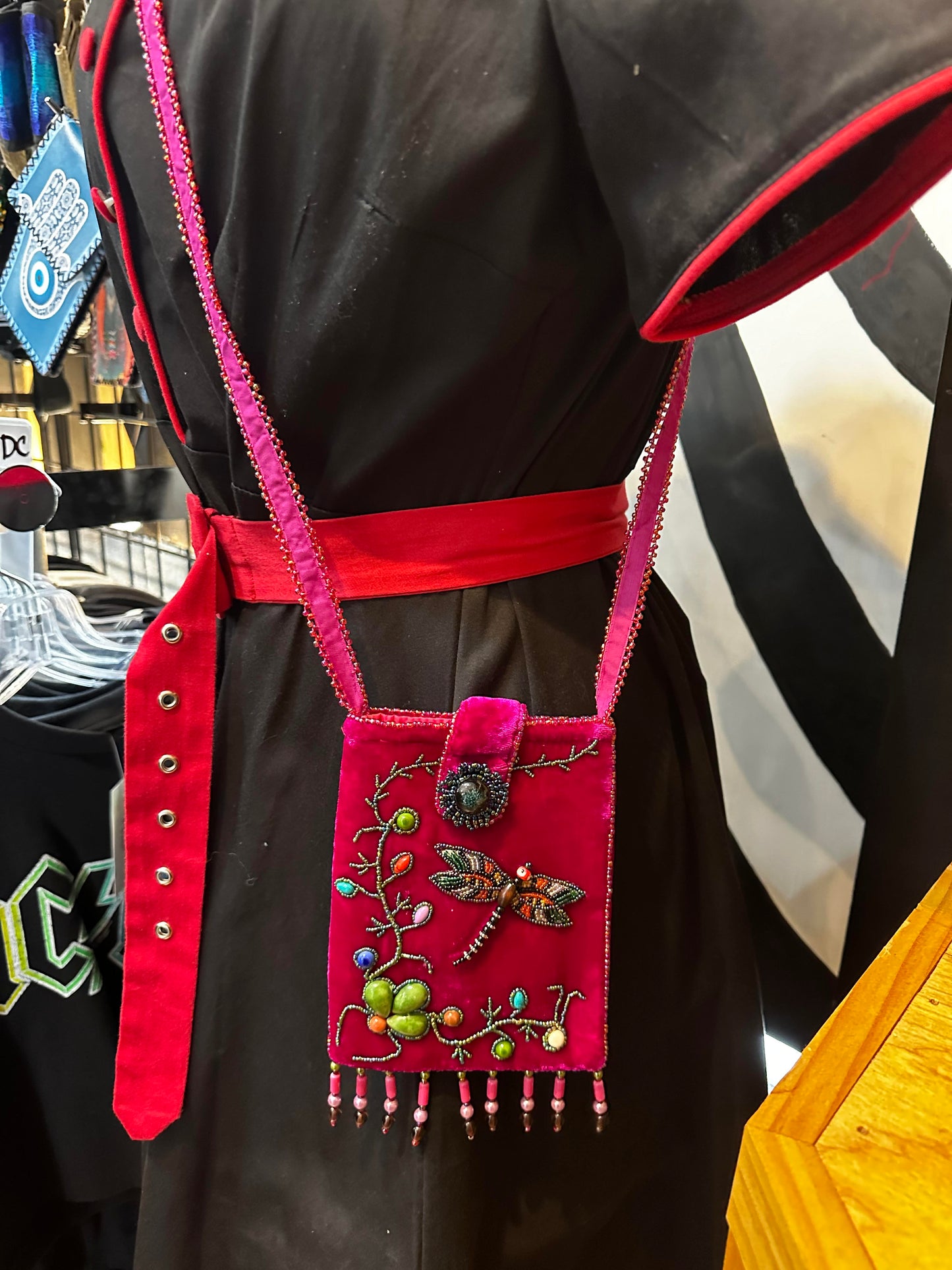 Assorted Velvet Beaded Crossbody Passport Bags