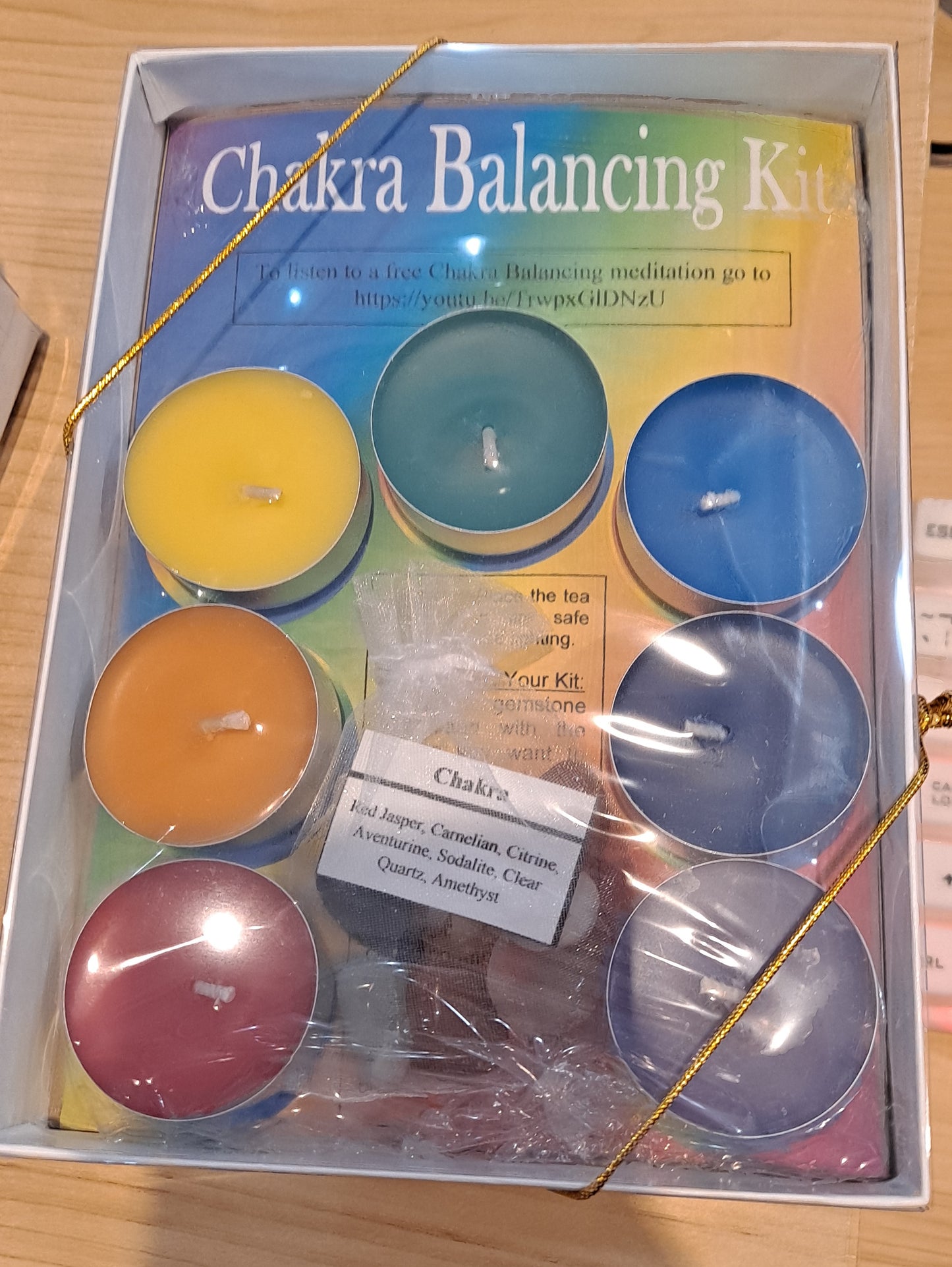 Chakra Balancing Candle & Gemstone Kit - HalfMoonMusic