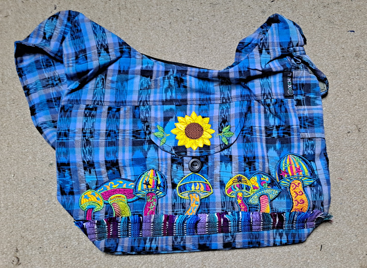 Woven Sunflower Mushroom Panorama Saddle Bag - HalfMoonMusic