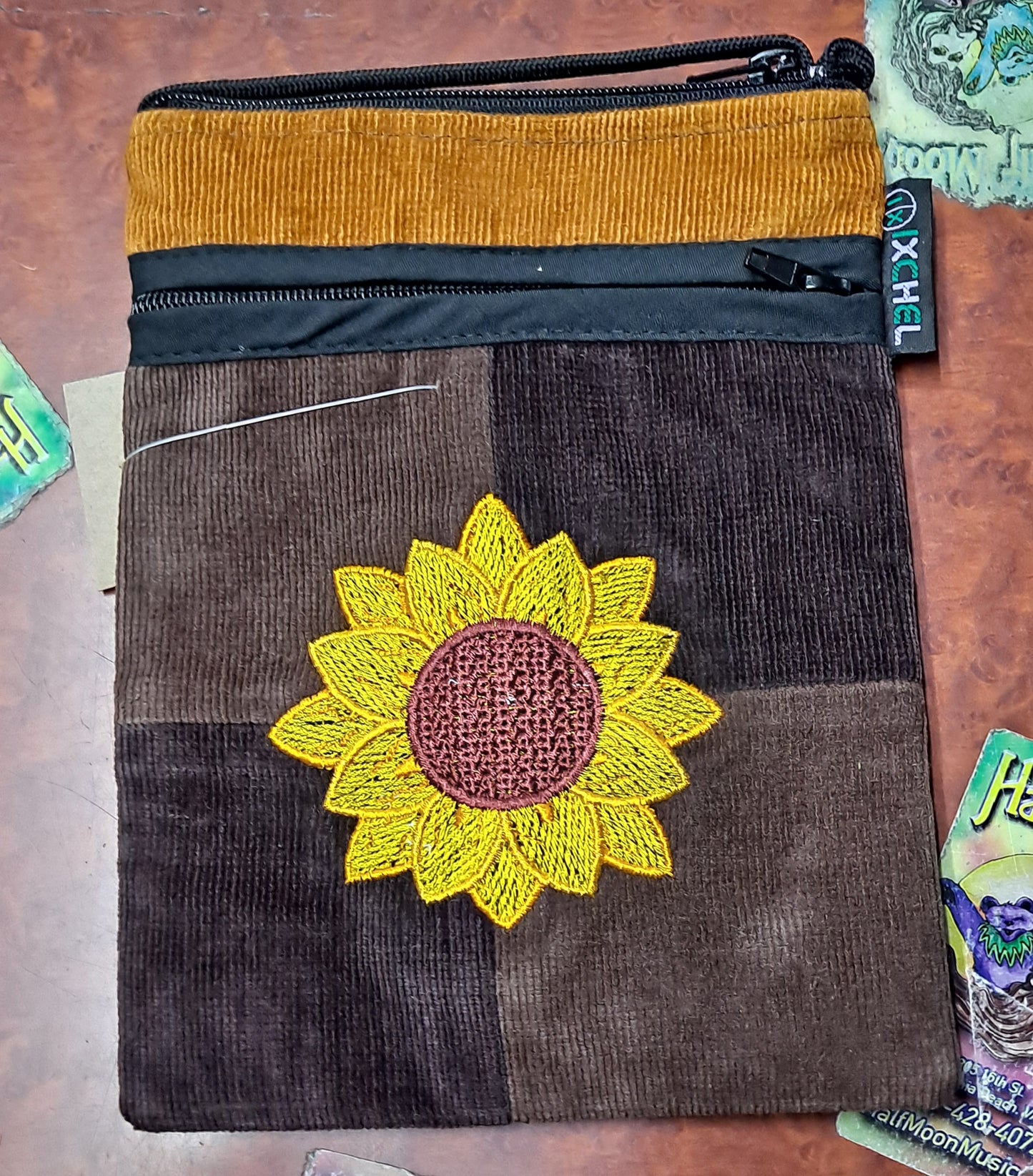 Girasol Patchwork Corduroy Passport Bag - HalfMoonMusic