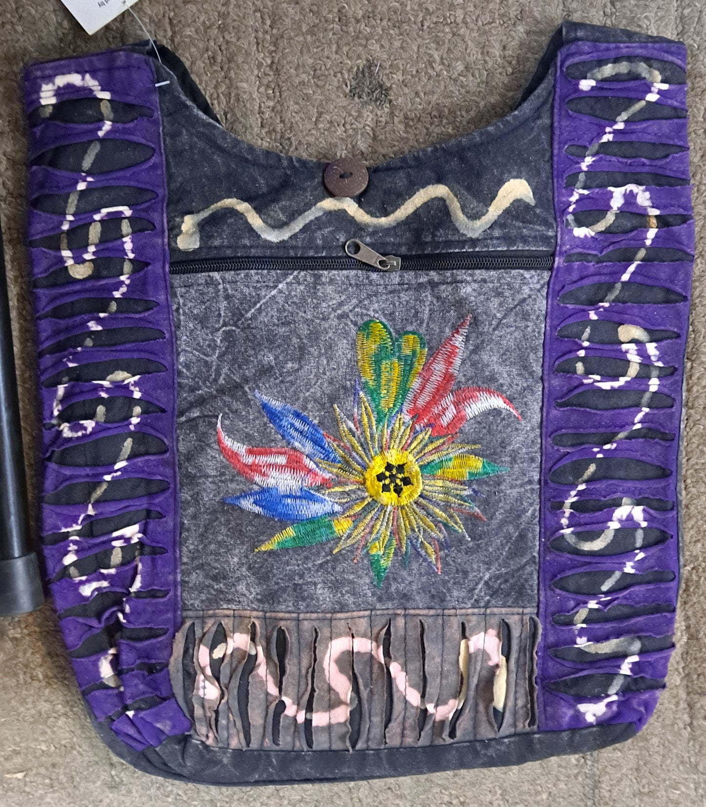 Cotton Patchwork Funky Flower Embroidery Bag - HalfMoonMusic