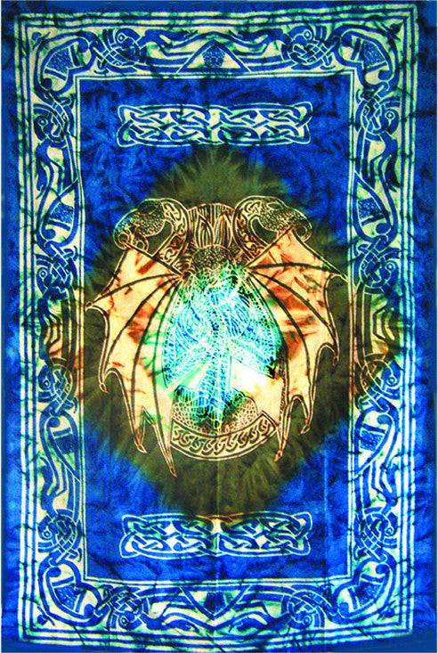 3 Tone Dragon Tie-dye Tapestry - HalfMoonMusic