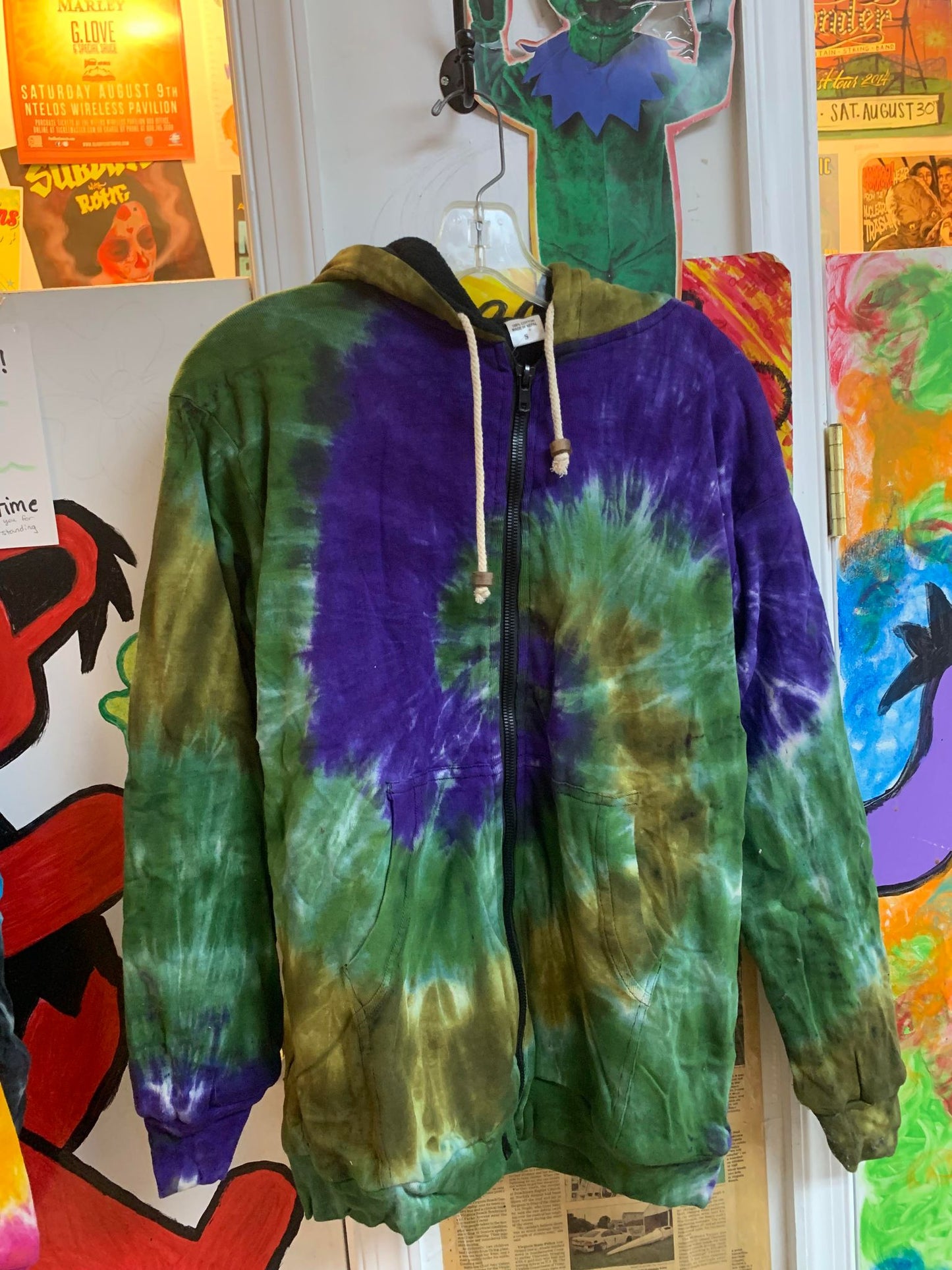 Unisex Tie-Dye Zip Up Hoodie - HalfMoonMusic