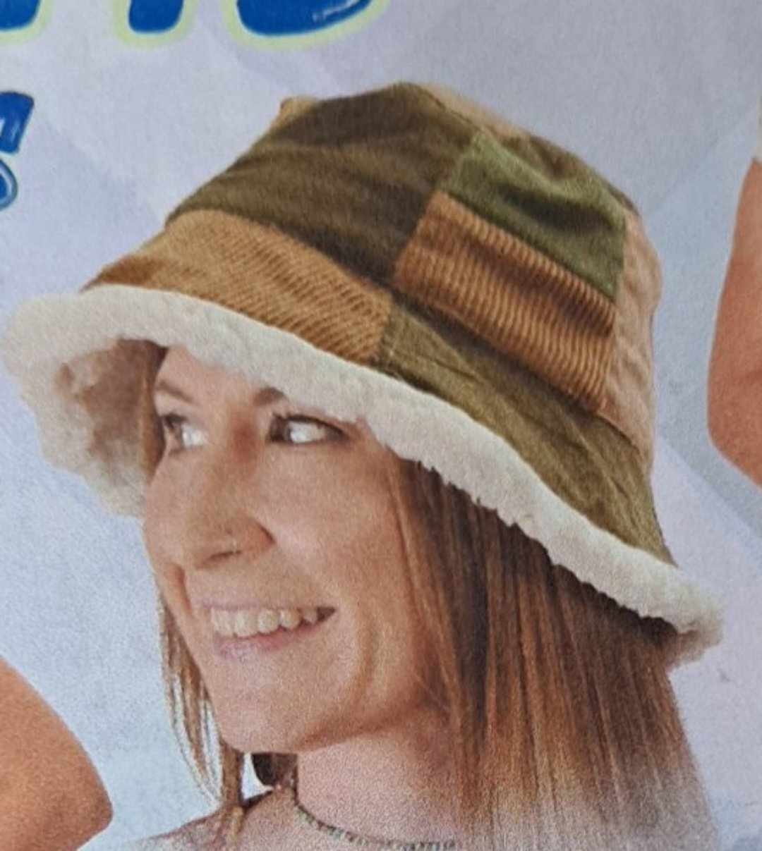 Corduroy Patchwork Sherpa Lined Fleece Bucket Hat