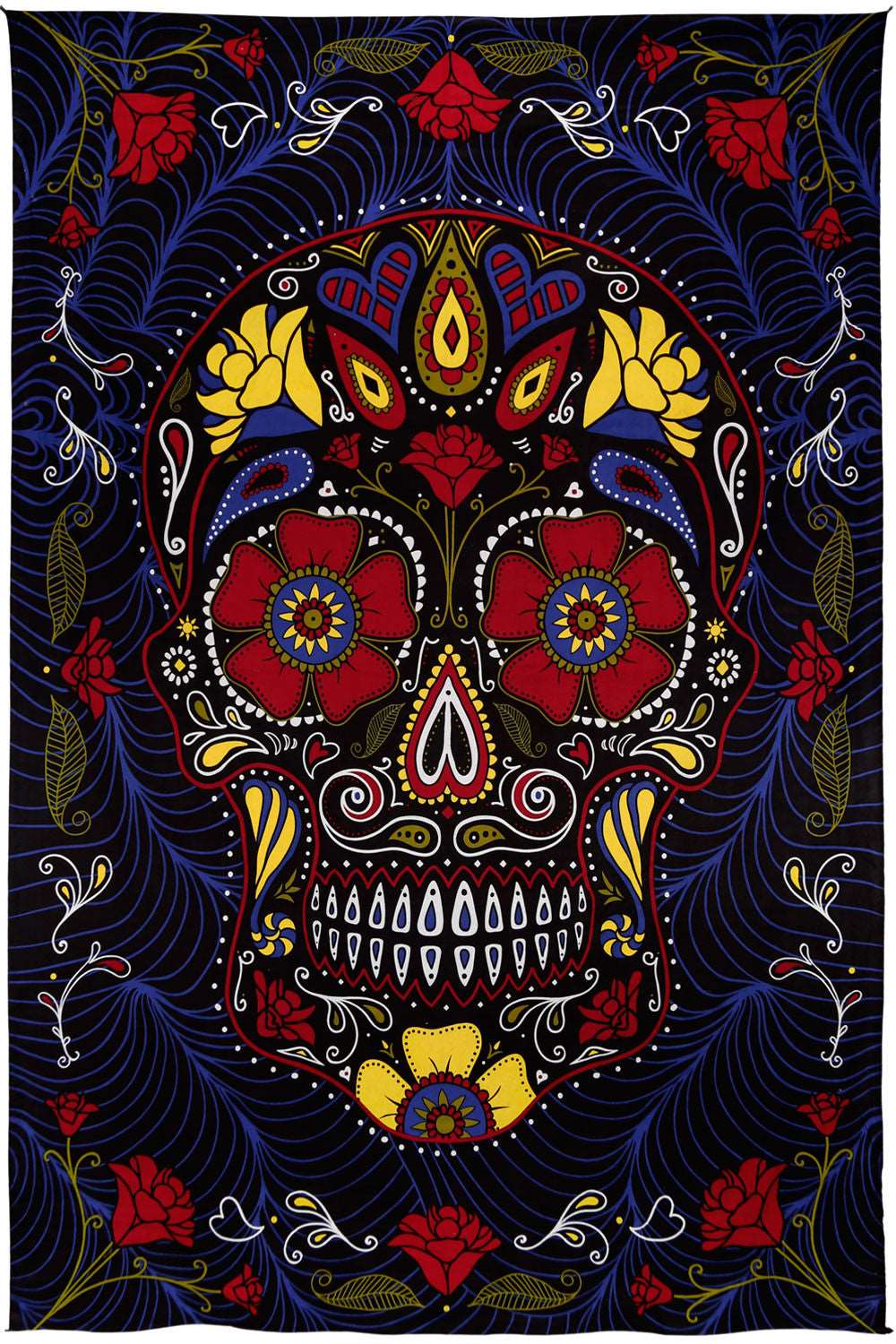 3d Sugar Skull Tapestry - HalfMoonMusic