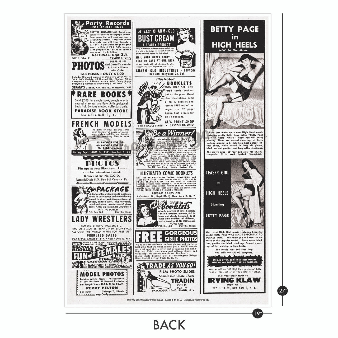 Bettie Page Spank Large Format Print