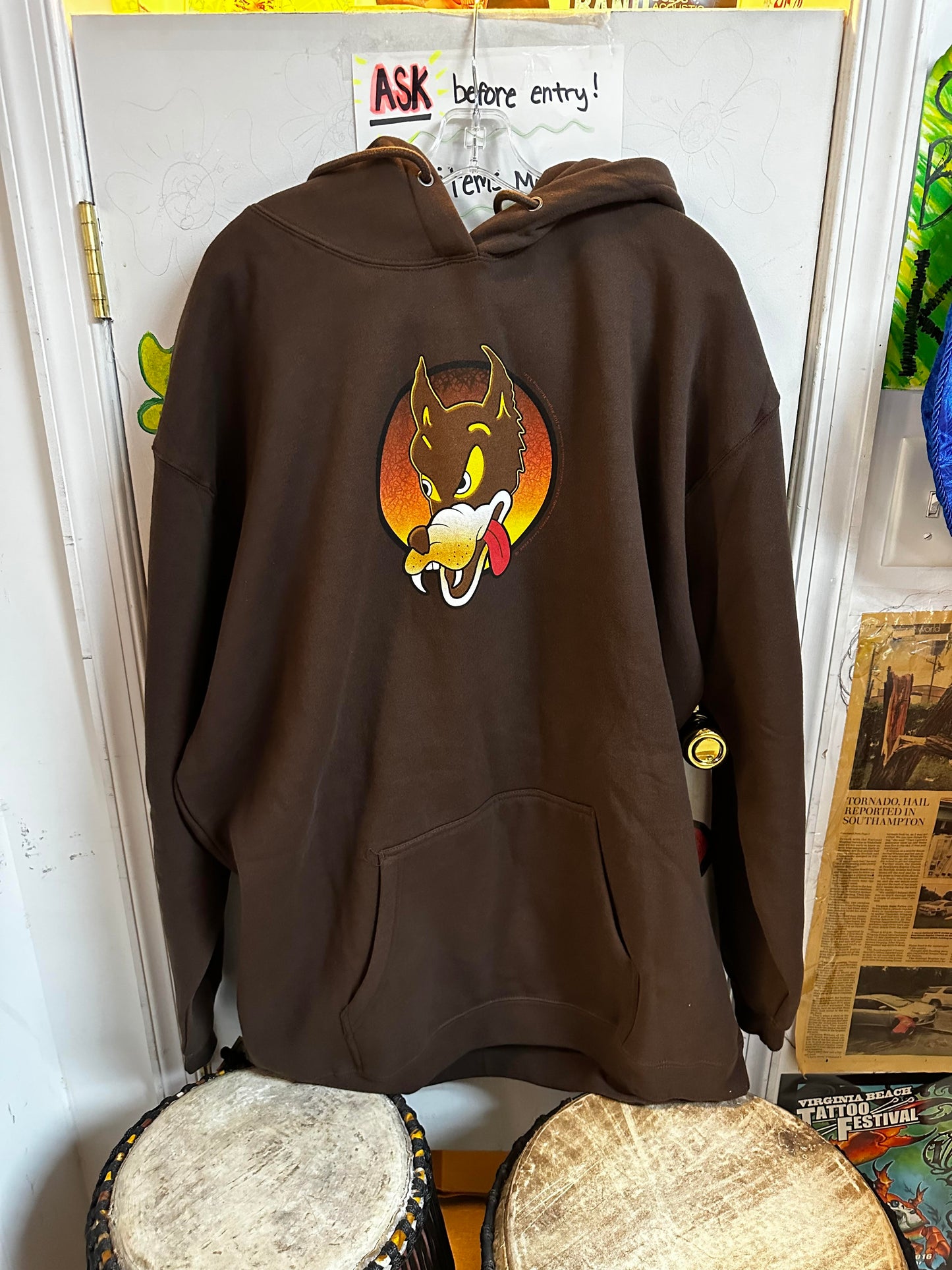Unisex Garcia Wolf Guitar Emblem Pullover Hoodie