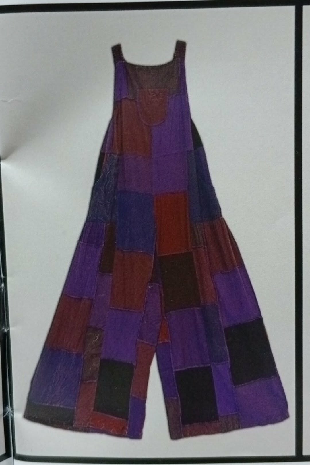 Women's Cotton Patchwork Super Wide Leg Overalls