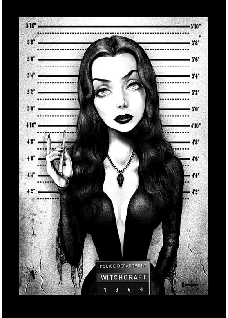 Mrs Addams Mugshot Art Print