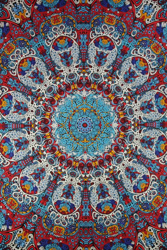 3D Glow in the Dark Sun Burst Tapestry - HalfMoonMusic