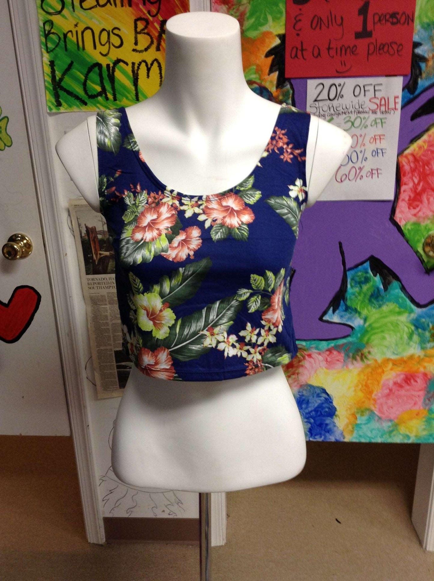 Assorted Print Tank Crop Tops - HalfMoonMusic