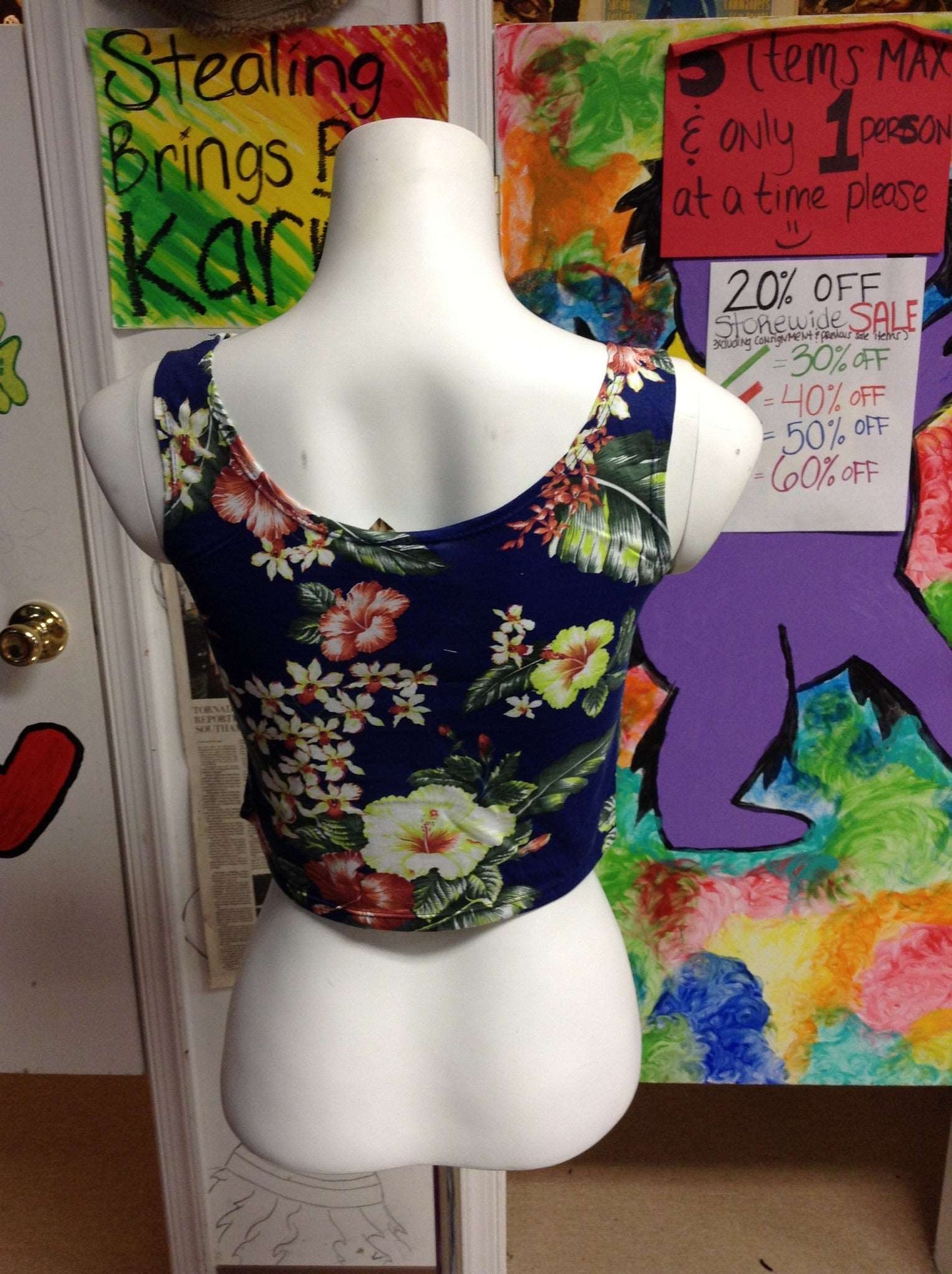 Assorted Print Tank Crop Tops - HalfMoonMusic