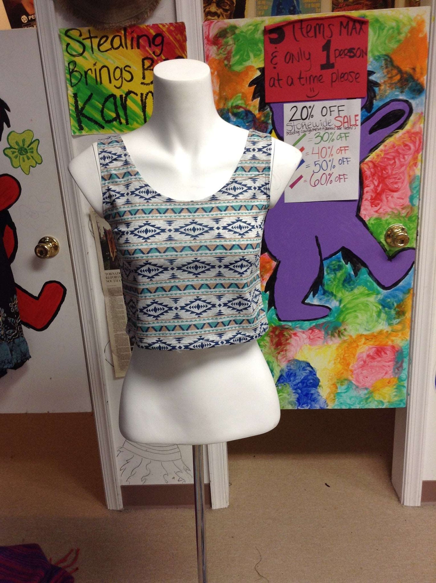 Assorted Print Tank Crop Tops - HalfMoonMusic