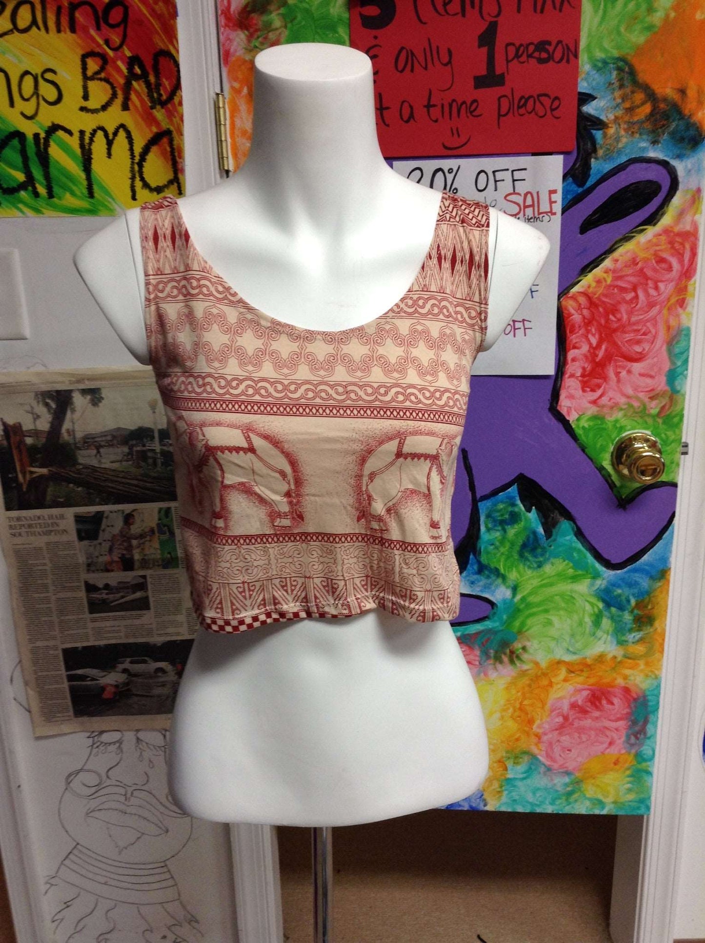 Assorted Print Tank Crop Tops - HalfMoonMusic