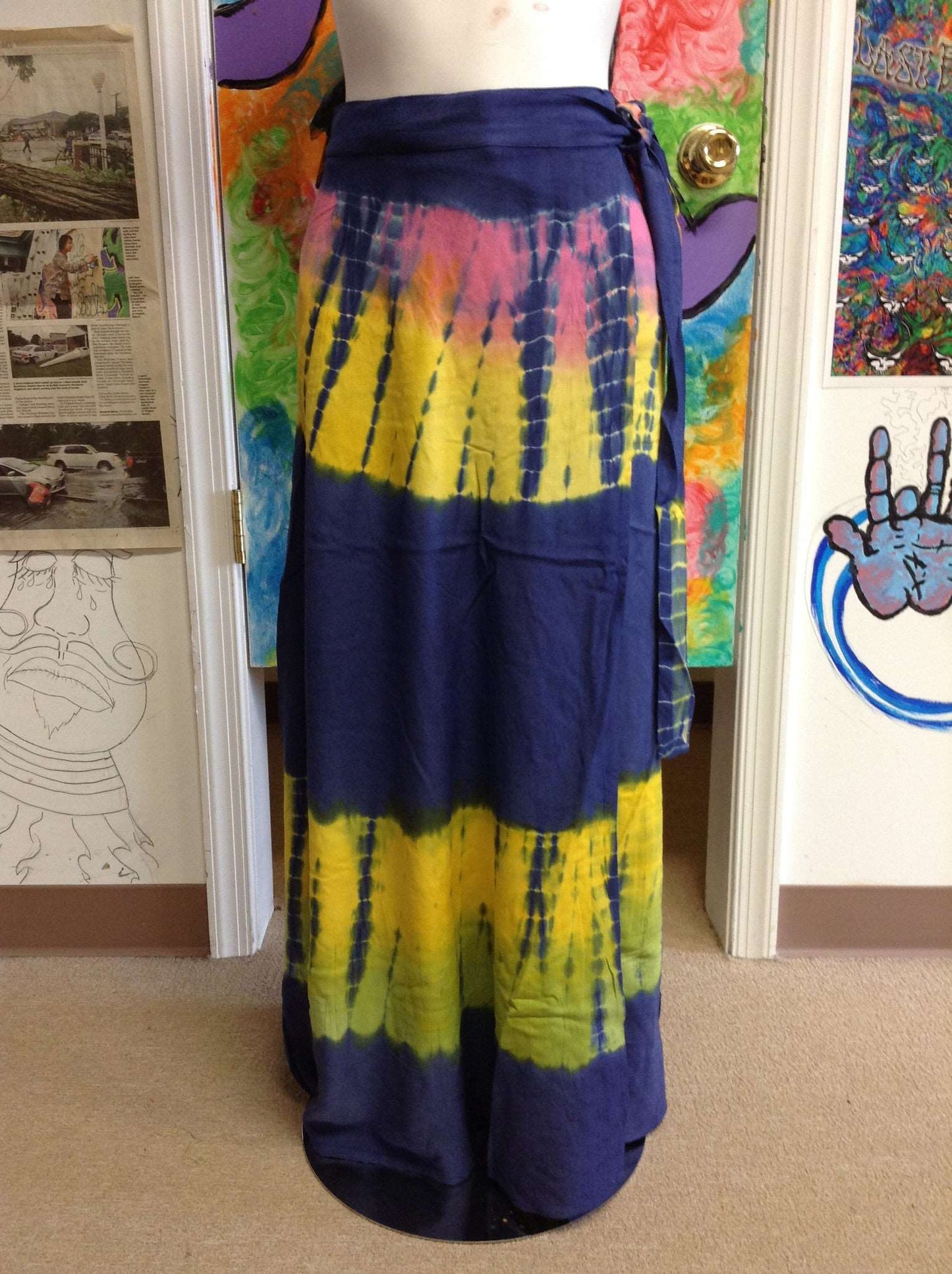Assorted Long Tie-Dye Wrap Skirts - HalfMoonMusic