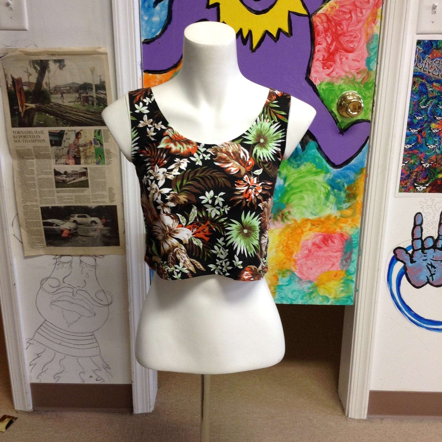 Assorted Print Tank Crop Tops - HalfMoonMusic