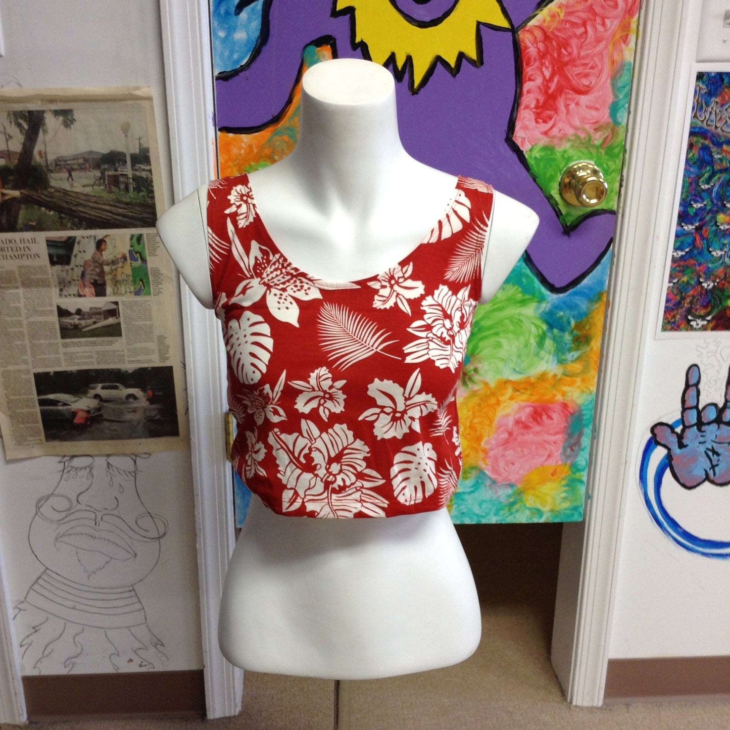 Assorted Print Tank Crop Tops - HalfMoonMusic