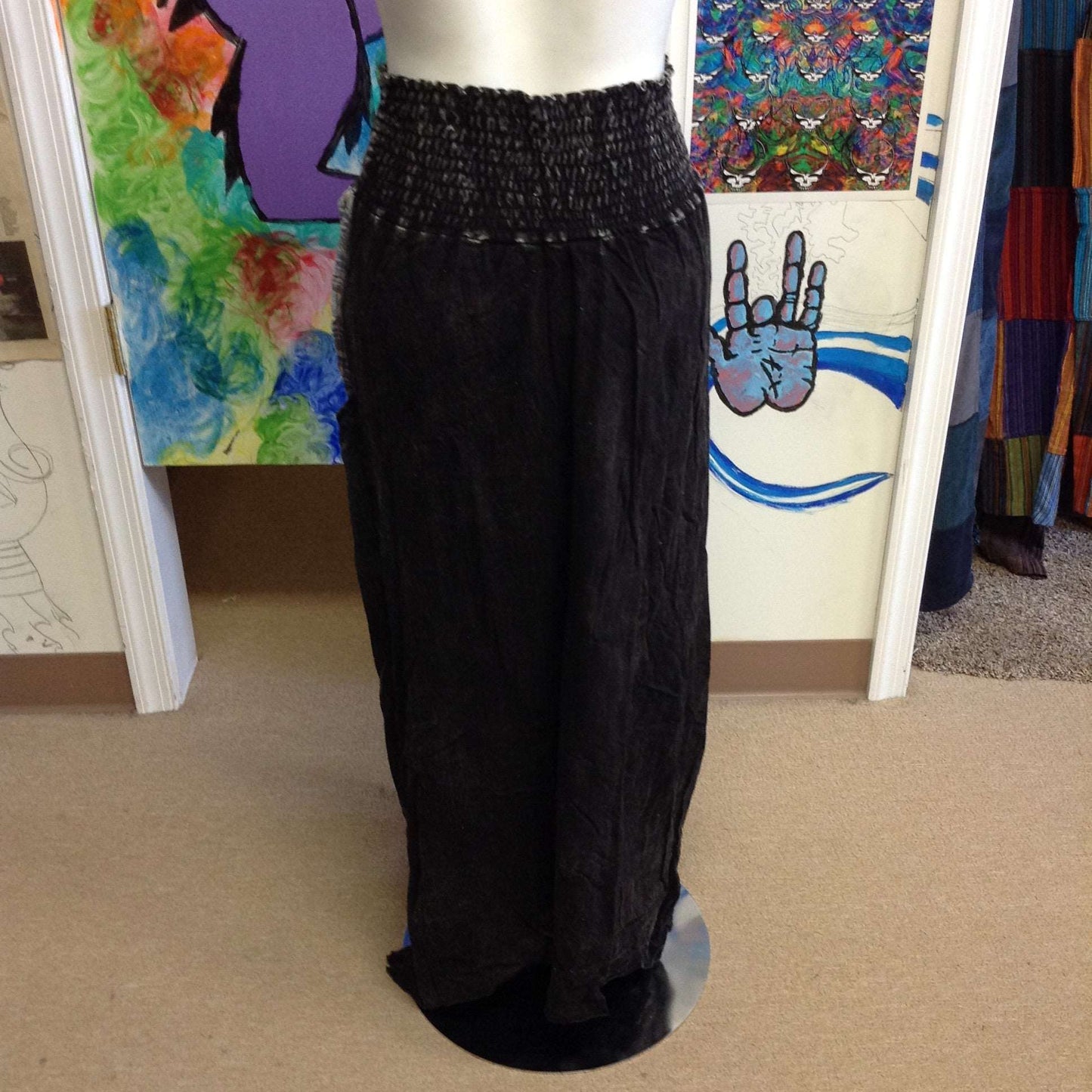 Asymetrical Long Skirt with Pockets - HalfMoonMusic