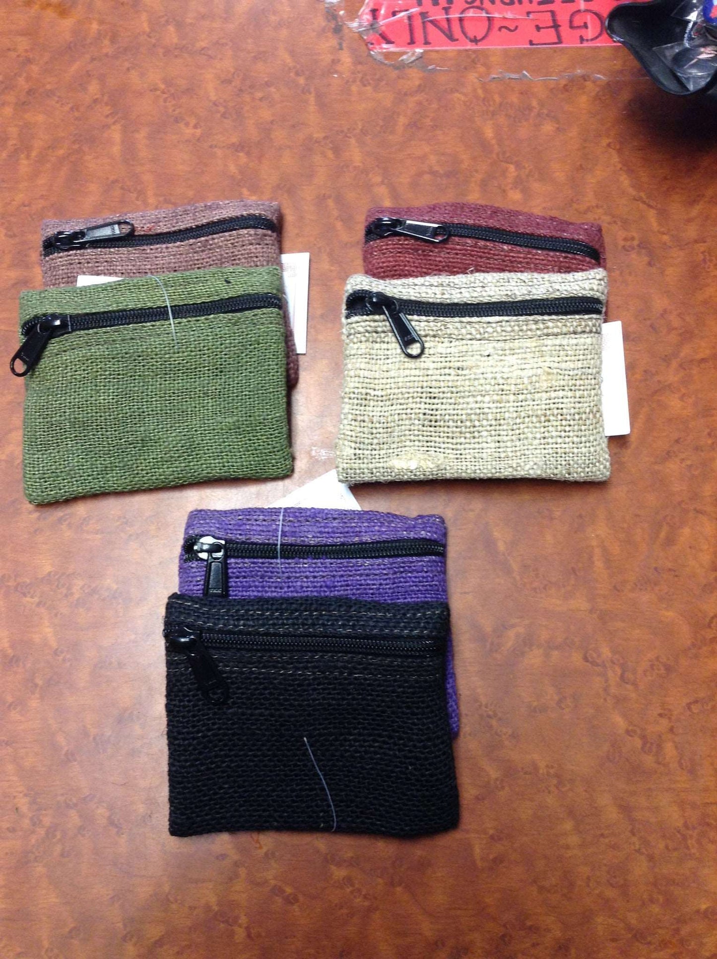 Assorted Colorful Hemp Coin Purses - HalfMoonMusic