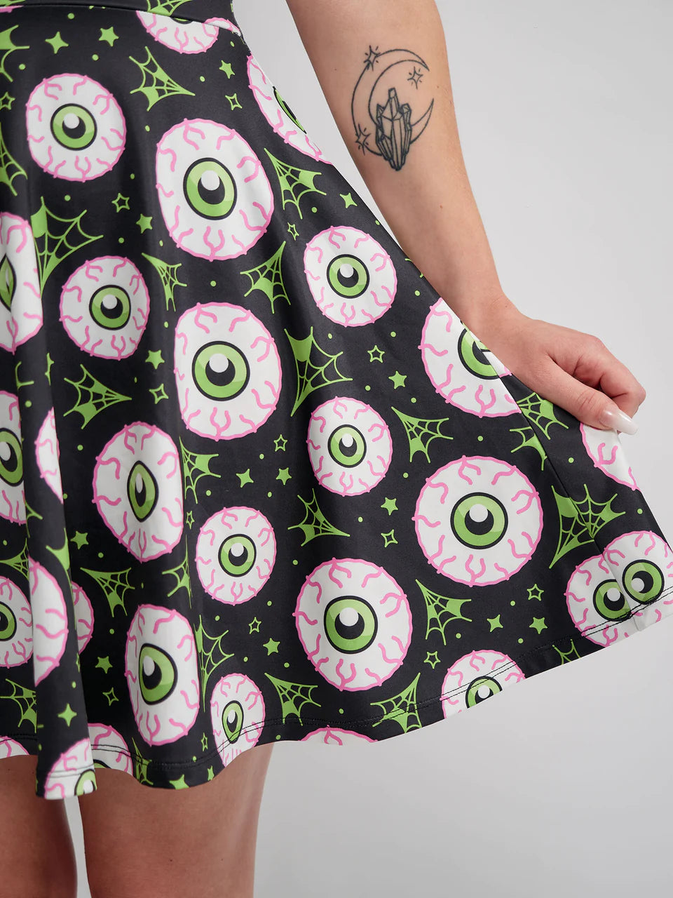 Sourpuss Jeepers Peepers Strappy Skater Dress