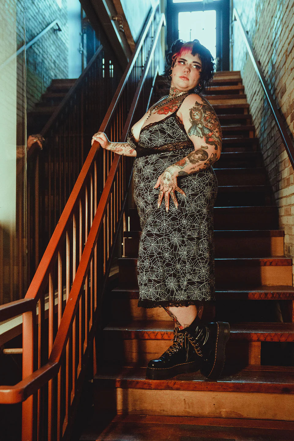 Sourpuss Spiderweb Slip Away Dress
