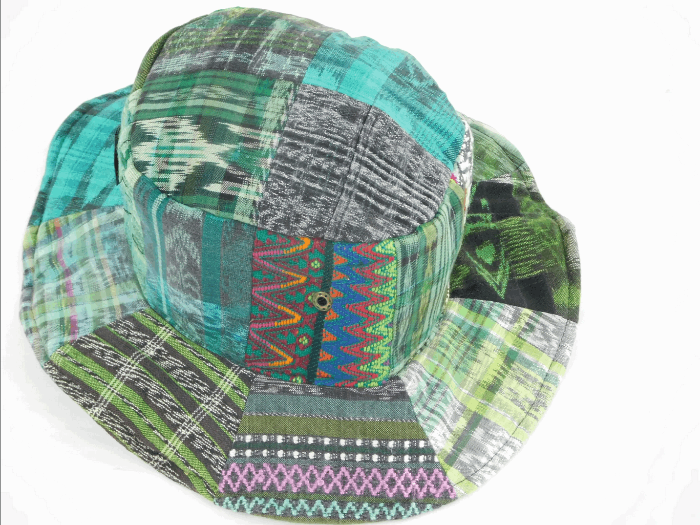 Assorted Patchwork Woven Pattern Floppy Hat - HalfMoonMusic
