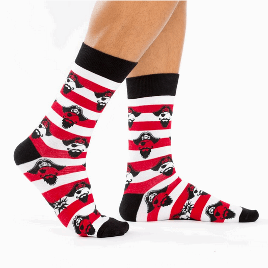 Argh Ye Stripey Men's Crew Socks - HalfMoonMusic