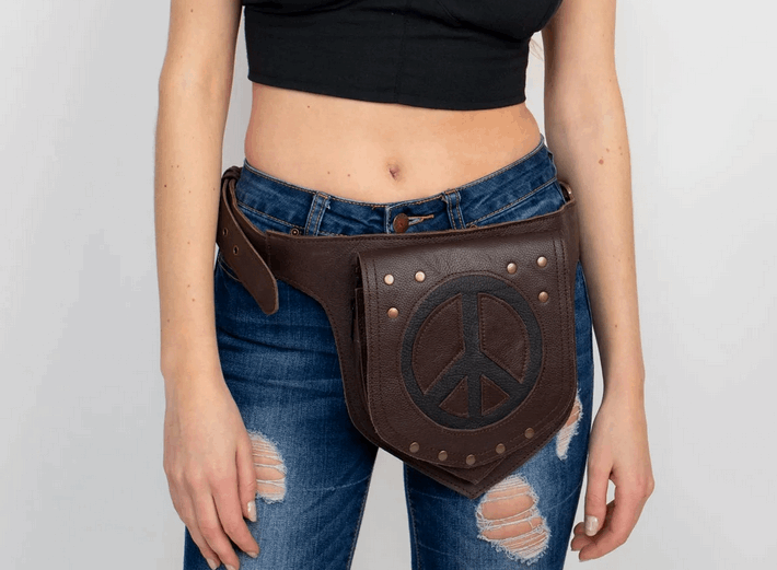 Applique Leather Belt Bag - HalfMoonMusic