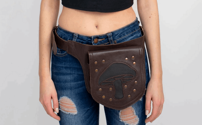 Applique Leather Belt Bag - HalfMoonMusic