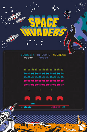 11x17 Space Invader Countertop Poster - HalfMoonMusic