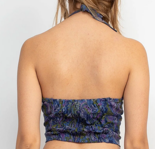 Women's Groovy Paisley Halter Top - HalfMoonMusic