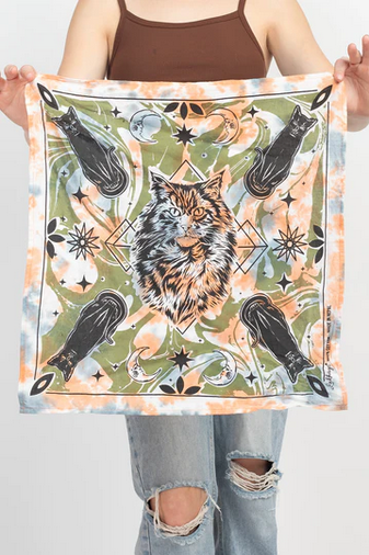 Black Cat Magic Bandana - HalfMoonMusic