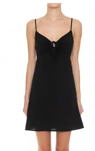 Women's Strappy Self-Tie Cut-Out Back Woven Mini Cami Dress - HalfMoonMusic