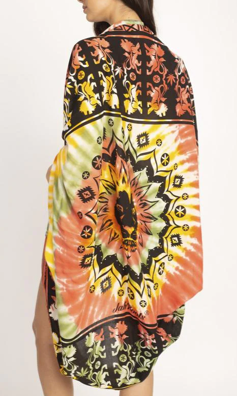 Women's Viscose Rasta Lion Festival Shawl Wrap - HalfMoonMusic
