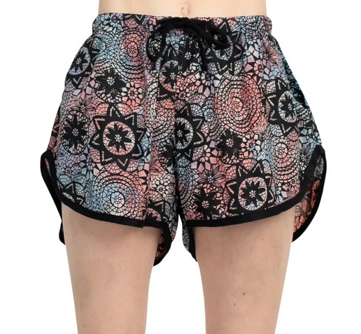 Women's Viscose Flower Mandala Lace Dolphin Shorts - HalfMoonMusic