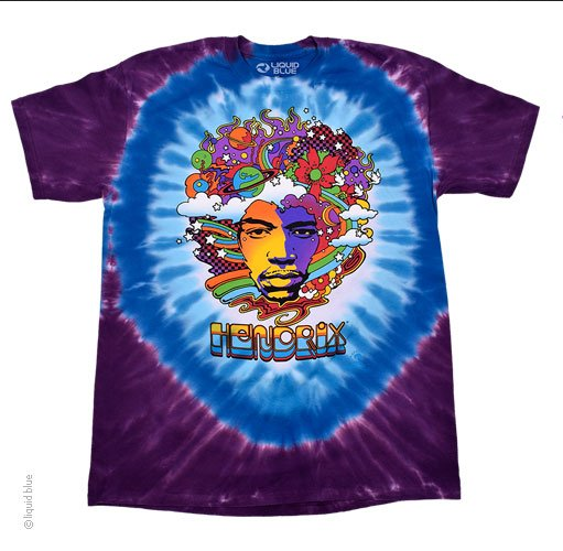 Men's Jimi Hendrix Mod Pop Art Tie-Dye T-Shirt - HalfMoonMusic