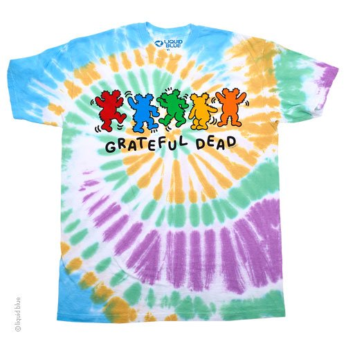 Men's Grateful Dead Rainbow Metro Bears Tie-Dye T-Shirt - HalfMoonMusic