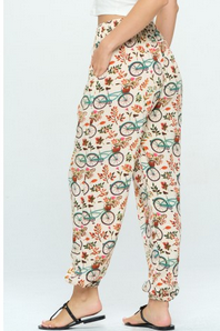 Women's All Over Bicycle Drawstring Pants - HalfMoonMusic