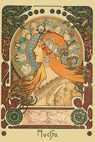 Mucha - Zodiac Poster - HalfMoonMusic