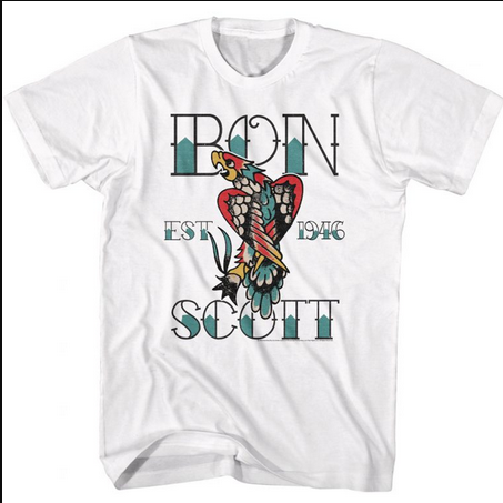Men's Bon Scott Tattoo T-Shirt - HalfMoonMusic