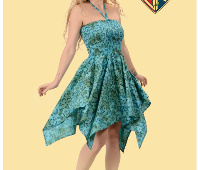 Women's Tie-Dye Butterfly Print Fairy Dress - HalfMoonMusic