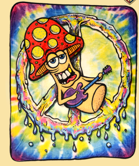 Mr. Fun Gus Mushroom Throw Blanket - HalfMoonMusic