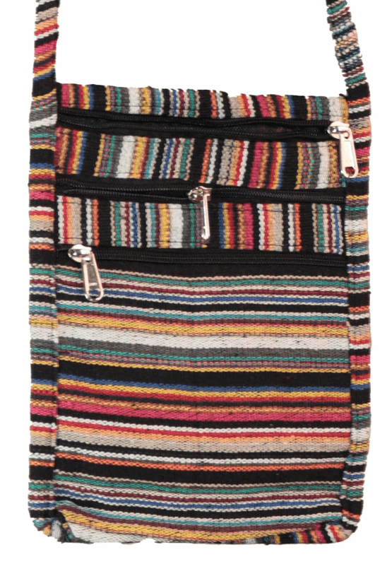 4-Zipper Baja Pattern Mini Crossbody Bag - HalfMoonMusic