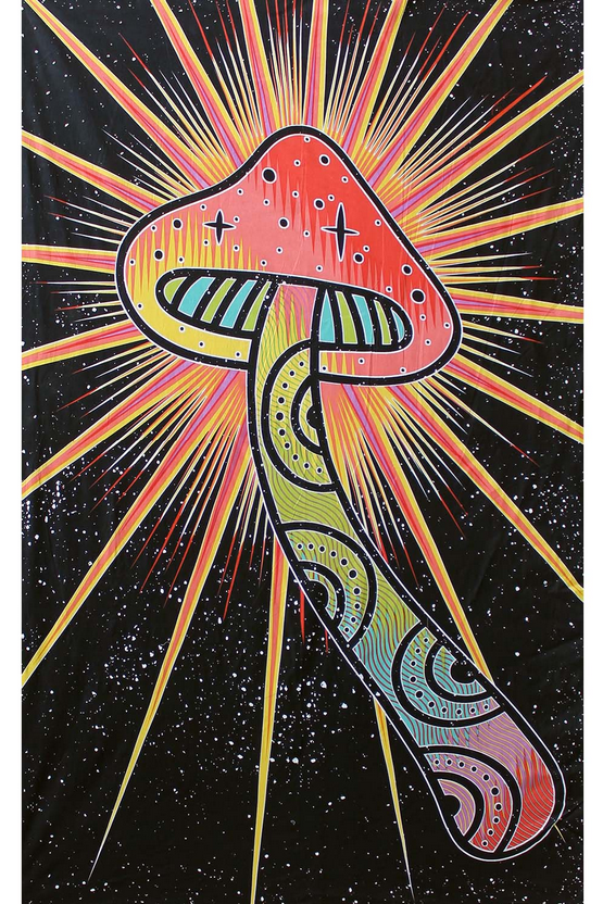 Magic Space Mushroom Tapestry - HalfMoonMusic