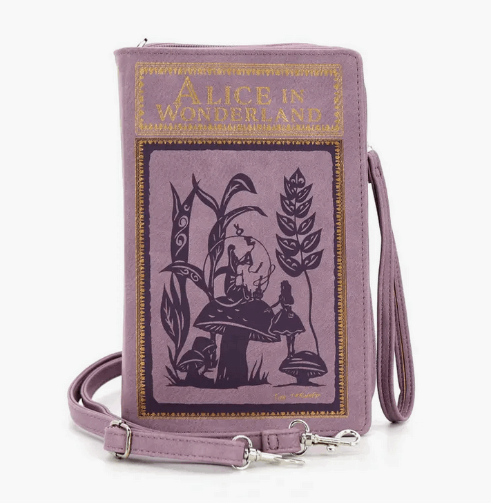 Alice in Wonderland Book Clutch/ Crossbody Bag - HalfMoonMusic