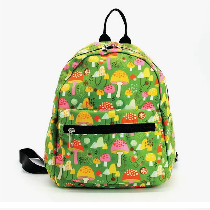 Mushroom Motif Mini Backpack - HalfMoonMusic