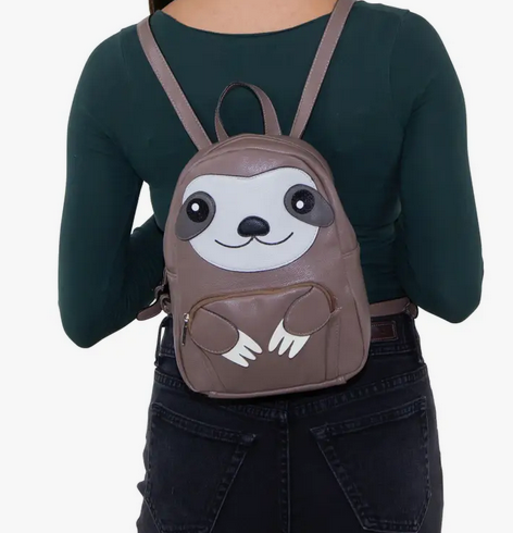 Novelty Sloth Mini Backpack - HalfMoonMusic