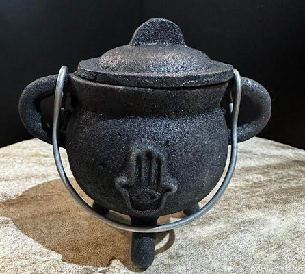 Hamsa Cast Iron Cauldron - HalfMoonMusic